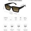 image:imageSOJOS Classic Retro Square Polarized Sunglasses Womens Mens 80s 90s Trendy Rectangle Shades SJ2393Shiny BlackGradient Brown