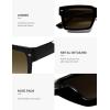image:imageSOJOS Classic Retro Square Polarized Sunglasses Womens Mens 80s 90s Trendy Rectangle Shades SJ2393Shiny BlackGradient Brown