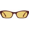 image:imageSOJOS Trendy Cat Eye Polarized Sunglasses for Women Men Retro 90s Y2K Small Thin Rectangle Sunnies SJ2670Dark RedYellow Tint Light Tint Lowpolarization