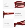 image:imageSOJOS Trendy Cat Eye Polarized Sunglasses for Women Men Retro 90s Y2K Small Thin Rectangle Sunnies SJ2670RedLight Red Tint