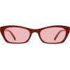 image:imageSOJOS Trendy Cat Eye Polarized Sunglasses for Women Men Retro 90s Y2K Small Thin Rectangle Sunnies SJ2670RedLight Red Tint