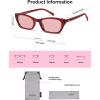 image:imageSOJOS Trendy Cat Eye Polarized Sunglasses for Women Men Retro 90s Y2K Small Thin Rectangle Sunnies SJ2670RedLight Red Tint