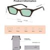 image:imageSOJOS Trendy Cat Eye Polarized Sunglasses for Women Men Retro 90s Y2K Small Thin Rectangle Sunnies SJ2670TortoiseLight Green Tint