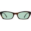 image:imageSOJOS Trendy Cat Eye Polarized Sunglasses for Women Men Retro 90s Y2K Small Thin Rectangle Sunnies SJ2670TortoiseLight Green Tint
