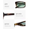 image:imageSOJOS Trendy Cat Eye Polarized Sunglasses for Women Men Retro 90s Y2K Small Thin Rectangle Sunnies SJ2670TortoiseLight Green Tint
