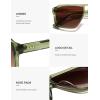 image:imageSOJOS Trendy Polarized Aviator Sunglasses for Women MenFashion Square Aviators Shades Vintage Style UV400 Protected SJ2699Green