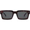 image:imageSOJOS Classic Retro Square Polarized Sunglasses Womens Mens 80s 90s Trendy Rectangle Shades SJ2393Dark Brown TortoiseGrey