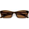 image:imageSOJOS Trendy Cat Eye Polarized Sunglasses for Women Men Retro 90s Y2K Small Thin Rectangle Sunnies SJ2670BrownBrown