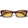 image:imageSOJOS Trendy Cat Eye Polarized Sunglasses for Women Men Retro 90s Y2K Small Thin Rectangle Sunnies SJ2670Dark RedYellow Tint Light Tint Lowpolarization