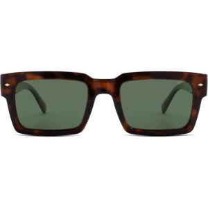 image:imageSOJOS Classic Retro Square Polarized Sunglasses Womens Mens 80s 90s Trendy Rectangle Shades SJ2393Brown TortoiseGreen