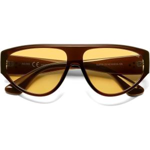 image:imageSOJOS Trendy Polarized Aviator Sunglasses Womens Mens Large 80s 90s Style Retro Vintage Shades SJ2705BrownYellow Tint