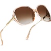 image:imageSOJOS 2026 Oversized Butterfly Sunglasses for Women with Gold ArmsBeach Sun UV Protection ShadesTransparent BrownBrown