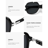 image:imageSOJOS Big Trendy Polarized Aviator Sunglasses for Women Men 80s 90s Retro Square Aviators Sun Glasses SJ2672BlackGrey