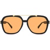 image:imageSOJOS Big Trendy Polarized Aviator Sunglasses for Women Men 80s 90s Retro Square Aviators Sun Glasses SJ2672BlackLight Yellow Light Tint Lowpolarization