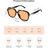 image:imageSOJOS Big Trendy Polarized Aviator Sunglasses for Women Men 80s 90s Retro Square Aviators Sun Glasses SJ2672BlackLight Yellow Light Tint Lowpolarization