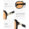 image:imageSOJOS Big Trendy Polarized Aviator Sunglasses for Women Men 80s 90s Retro Square Aviators Sun Glasses SJ2672BlackLight Yellow Light Tint Lowpolarization