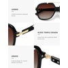 image:imageSOJOS Big Trendy Polarized Aviator Sunglasses for Women Men 80s 90s Retro Square Aviators Sun Glasses SJ2672BlackReddish Brown Gradient