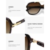 image:imageSOJOS Big Trendy Polarized Aviator Sunglasses for Women Men 80s 90s Retro Square Aviators Sun Glasses SJ2672Brown TortoiseBrown