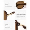 image:imageSOJOS Big Trendy Polarized Aviator Sunglasses for Women Men 80s 90s Retro Square Aviators Sun Glasses SJ2672Dark BrownBrown