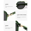 image:imageSOJOS Big Trendy Polarized Aviator Sunglasses for Women Men 80s 90s Retro Square Aviators Sun Glasses SJ2672Dark GreenGrey