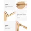 image:imageSOJOS Big Trendy Polarized Aviator Sunglasses for Women Men 80s 90s Retro Square Aviators Sun Glasses SJ2672Light BrownLight Brown Light Tint Lowpolarization