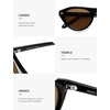 image:imageSOJOS Polarized Retro Oval Cat Eye Sunglasses for Women 90s Small Y2K Vintage TR90 Sun Glasses SJ2727BlackBrown