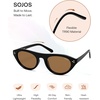 image:imageSOJOS Polarized Retro Oval Cat Eye Sunglasses for Women 90s Small Y2K Vintage TR90 Sun Glasses SJ2727BlackBrown