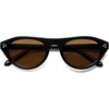 image:imageSOJOS Polarized Retro Oval Cat Eye Sunglasses for Women 90s Small Y2K Vintage TR90 Sun Glasses SJ2727BlackBrown