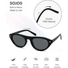 image:imageSOJOS Polarized Retro Oval Cat Eye Sunglasses for Women 90s Small Y2K Vintage TR90 Sun Glasses SJ2727BlackGrey