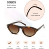image:imageSOJOS Polarized Retro Oval Cat Eye Sunglasses for Women 90s Small Y2K Vintage TR90 Sun Glasses SJ2727Brown TortoiseGradient Brown