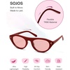 image:imageSOJOS Polarized Retro Oval Cat Eye Sunglasses for Women 90s Small Y2K Vintage TR90 Sun Glasses SJ2727RedLight Red
