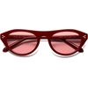 image:imageSOJOS Polarized Retro Oval Cat Eye Sunglasses for Women 90s Small Y2K Vintage TR90 Sun Glasses SJ2727RedLight Red