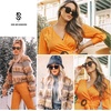image:imageSOJOS Polarized Sunglasses for Women Men Trendy Square Large Sun Glasses SJ2149Dark Brown TortoiseBrown