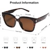 image:imageSOJOS Polarized Sunglasses for Women Men Trendy Square Large Sun Glasses SJ2149Dark Brown TortoiseBrown