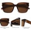 image:imageSOJOS Polarized Sunglasses for Women Men Trendy Square Large Sun Glasses SJ2149Transparent BrownBrown