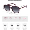 image:imageSOJOS Retro Aviator Sunglasses for Women MenTrendy Rectangle Womens Mens Shades Sun Glasses SJ2202Red Frame Blue Grading Lens