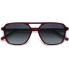 image:imageSOJOS Retro Aviator Sunglasses for Women MenTrendy Rectangle Womens Mens Shades Sun Glasses SJ2202Red Frame Blue Grading Lens