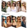 image:imageSOJOS Retro Aviator Sunglasses for Women MenTrendy Rectangle Womens Mens Shades Sun Glasses SJ2202Red Frame Blue Grading Lens