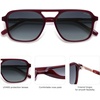 image:imageSOJOS Retro Aviator Sunglasses for Women MenTrendy Rectangle Womens Mens Shades Sun Glasses SJ2202Red Frame Blue Grading Lens
