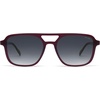 image:imageSOJOS Retro Aviator Sunglasses for Women MenTrendy Rectangle Womens Mens Shades Sun Glasses SJ2202Red Frame Blue Grading Lens