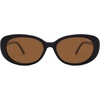 image:imageSOJOS Retro Oval Polarized Sunglasses for Women Men Vintage 90s Style Womens Mens Sunnies Sun Glasses SJ2369BlackDark Brown