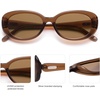 image:imageSOJOS Retro Oval Polarized Sunglasses for Women Men Vintage 90s Style Womens Mens Sunnies Sun Glasses SJ2369BrownBrown