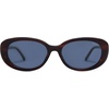 image:imageSOJOS Retro Oval Polarized Sunglasses for Women Men Vintage 90s Style Womens Mens Sunnies Sun Glasses SJ2369Dark Brown PatternGreyishblue