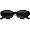 image:imageSOJOS Retro Oval Polarized Sunglasses for Women Wide Chic Cat Eye Trendy Vintage Shades UV400 ProtectionBlackGrey