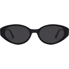 image:imageSOJOS Retro Oval Polarized Sunglasses for Women Wide Chic Cat Eye Trendy Vintage Shades UV400 ProtectionBlackGrey