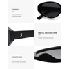 image:imageSOJOS Retro Oval Polarized Sunglasses for Women Wide Chic Cat Eye Trendy Vintage Shades UV400 ProtectionBlackGrey