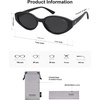 image:imageSOJOS Retro Oval Polarized Sunglasses for Women Wide Chic Cat Eye Trendy Vintage Shades UV400 ProtectionBlackGrey