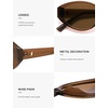 image:imageSOJOS Retro Oval Polarized Sunglasses for Women Wide Chic Cat Eye Trendy Vintage Shades UV400 ProtectionBrown