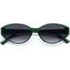 image:imageSOJOS Retro Oval Polarized Sunglasses for Women Wide Chic Cat Eye Trendy Vintage Shades UV400 ProtectionGreenGradient Grey