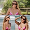 image:imageSOJOS Retro Oval Polarized Sunglasses for Women Wide Chic Cat Eye Trendy Vintage Shades UV400 ProtectionTortoise BrownGrey